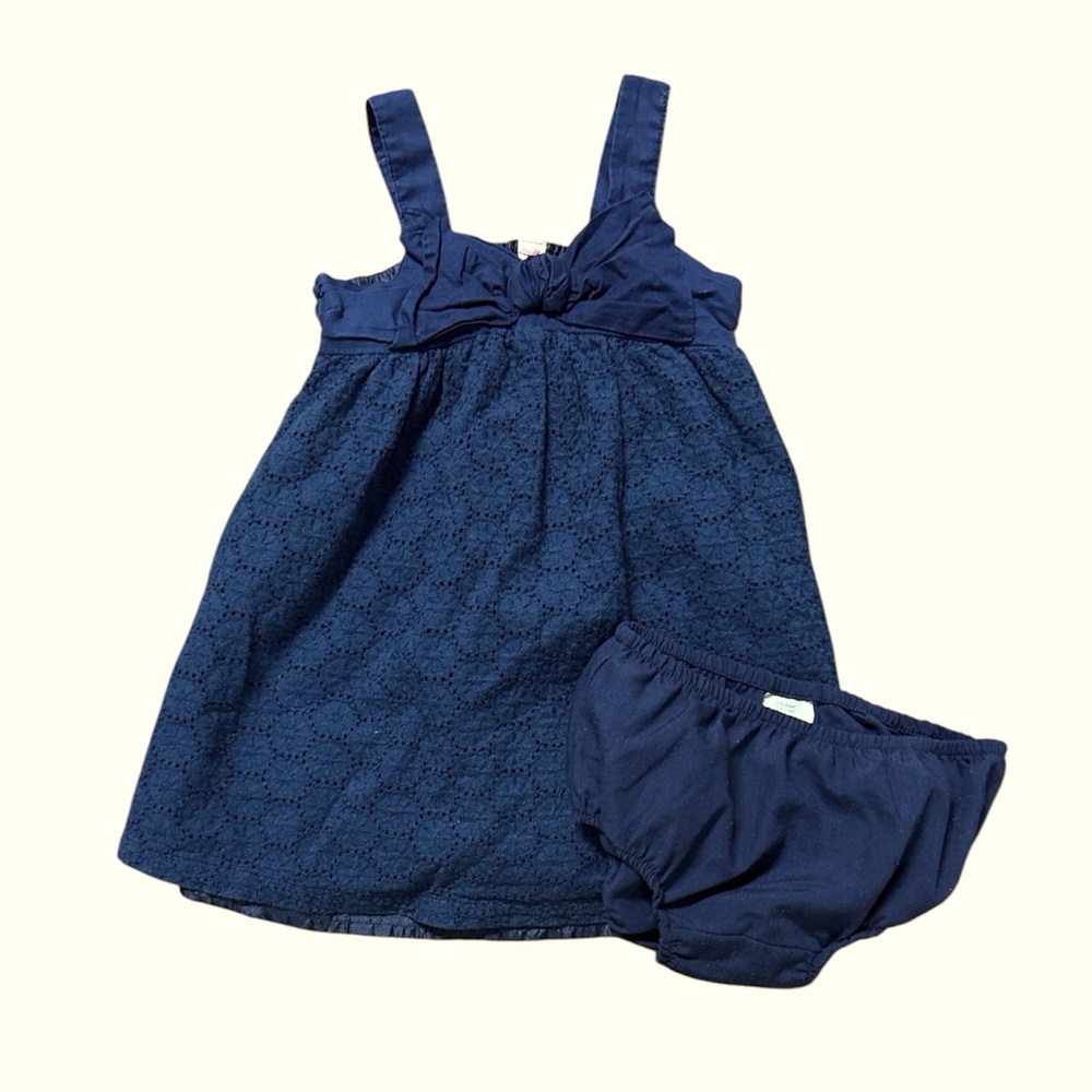 2T blue eyelet dress w/bloomies